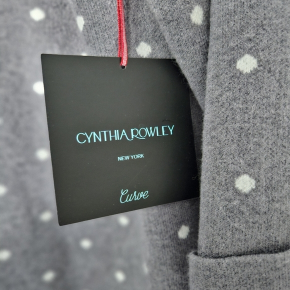 Brand New Cynthia Rowley Gray Polka Dot plus size sweater - Picture 3 of 8
